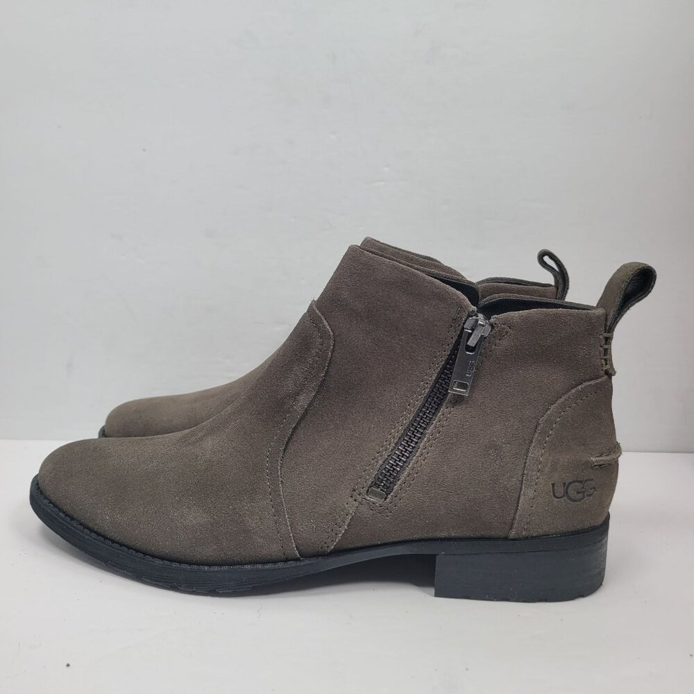 UGG Aureo Women's Slate Gray Zip Ankle Boots S/N 1103725 US Size 9 - Picture 2 of 8